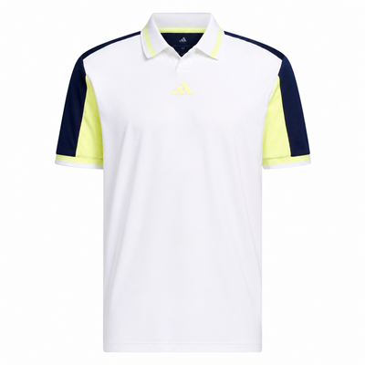 adidas BTC Twistknit Golf Polo Shirt - White/Frozen Lemon