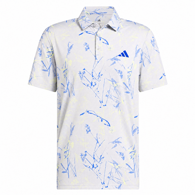 adidas Ultimate Mesh Print Golf Polo Shirt - Frozen Lemon