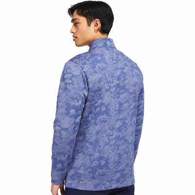 adidas Ultimate DWR 1/4 Zip Golf Sweater - Dual Indigo/Frozen Lemon - thumbnail image 6