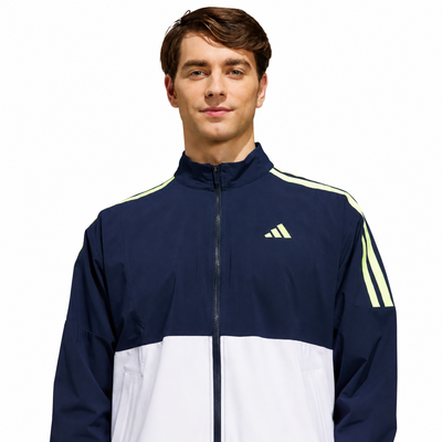adidas Beyond the Course Windbreaker Golf Jacket - White/Collegaite Navy - thumbnail image 5
