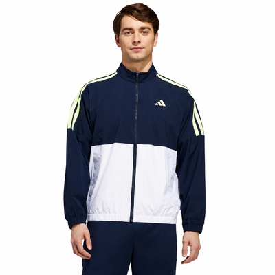 adidas Beyond the Course Windbreaker Golf Jacket - White/Collegaite Navy - thumbnail image 2