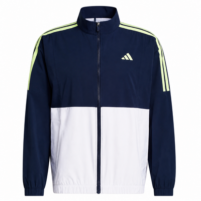adidas Beyond the Course Windbreaker Golf Jacket - White/Collegaite Navy