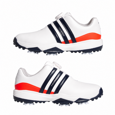 adidas Tour360 BOA Junior Golf Shoes - White/Navy/Lucid Red - thumbnail image 6