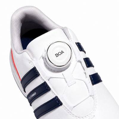 adidas Tour360 BOA Junior Golf Shoes - White/Navy/Lucid Red - thumbnail image 5