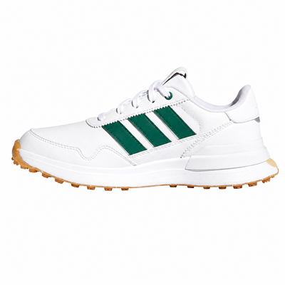 adidas S2G Junior Golf Shoes - White/Green/Gum - thumbnail image 4