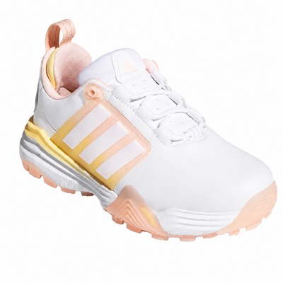 adidas Adipower 26 Spikeless Ladies Golf Shoes - White/Pink/Ice Tangerine - thumbnail image 5