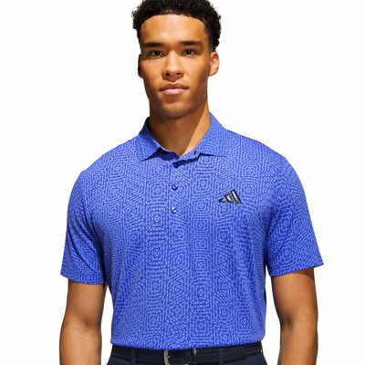 adidas Tour Deco Golf Polo Shirt - Dual Indigo/Lilac - thumbnail image 5
