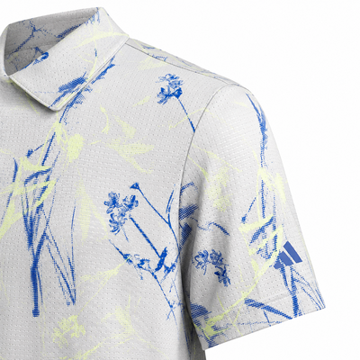 adidas CLIMACOOL Script Print Junior Golf Polo Shirt - Frozen Lemon - thumbnail image 4