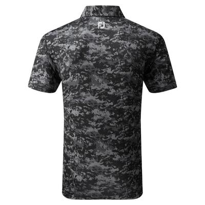 Footjoy Cloud Camo Lisle Mens Golf Polo Shirt - Black - thumbnail image 2