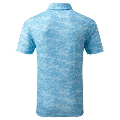 FootJoy Cloud Camo Lisle Golf Polo Shirt - True Blue