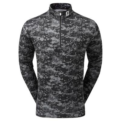 Footjoy Cloud Camo Print Midlayer Golf Sweater - Black - thumbnail image 1