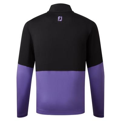 Footjoy Mens Colour Block Midlayer Golf Sweater - Black Violet - thumbnail image 2