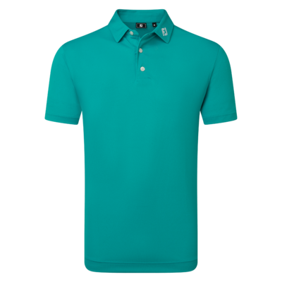 Footjoy Stretch Pique Solid Golf Polo Shirt - Tile Blue