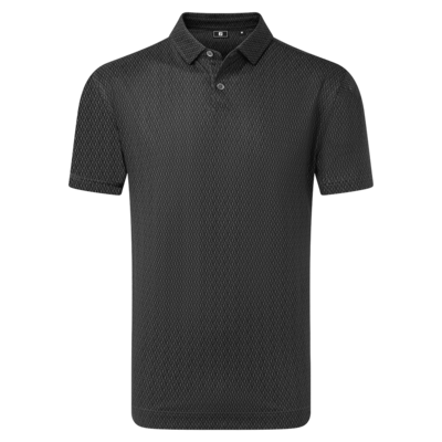 Footjoy Modernist Geo Pique Golf Polo Shirt - Charcoal/Black