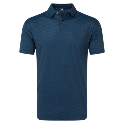 Footjoy Modernist Geo Pique Golf Polo Shirt - Navy Tonal