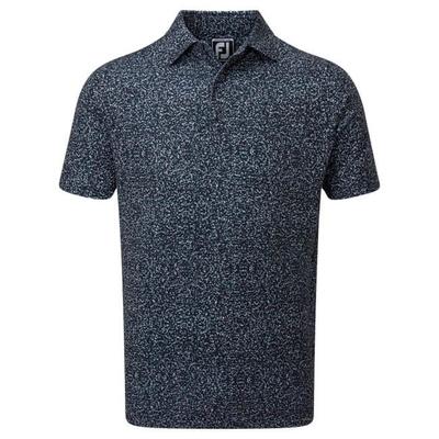 FootJoy Granite Print Lisle Golf Shirt - Navy