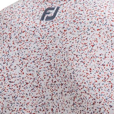 FootJoy Granite Print Lisle Golf Shirt - White/Red