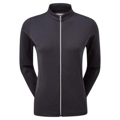 FootJoy Ladies Full-Zip Midlayer Golf Sweater - Black - thumbnail image 1