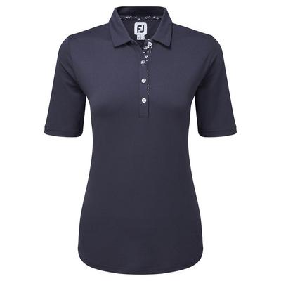 FootJoy Ladies Half-Sleeve Solid Pique Polo - Navy