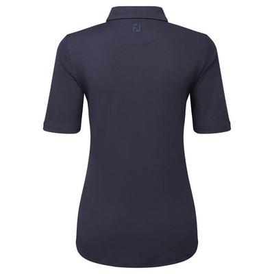 FootJoy Ladies Half-Sleeve Solid Pique Polo - Navy - thumbnail image 2