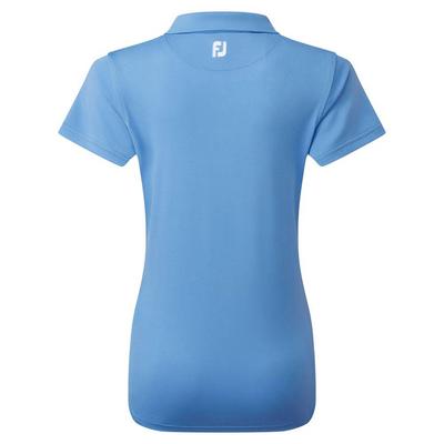 FootJoy Ladies Stretch Pique Solid Golf Polo Shirt - Light Blue - thumbnail image 2