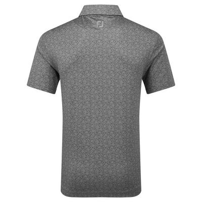 FootJoy Painted Floral Lisle Golf Polo - Gravel - thumbnail image 2