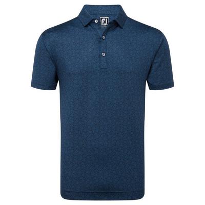 FootJoy Painted Floral Lisle Golf Polo - Navy - thumbnail image 1