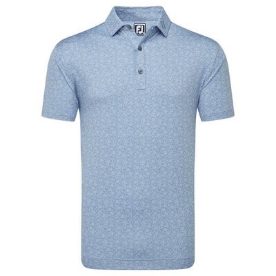 FootJoy Painted Floral Lisle Golf Polo - Storm - thumbnail image 1