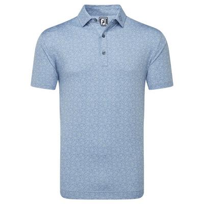 FootJoy Painted Floral Lisle Golf Polo - Storm