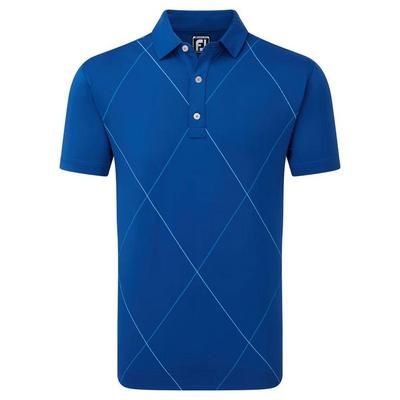 FootJoy Raker Print Lisle Golf Polo - Deep Blue - thumbnail image 1