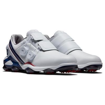 FootJoy Tour Alpha 2.0 Triple BOA Golf Shoes - White/Navy/Red - thumbnail image 4