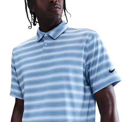 Nike Dri-Fit Velocity Stripe Golf Polo Shirt - Work Blue/Hydrogen Blue