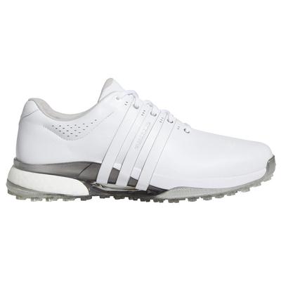 adidas Tour360 Spikeless Golf Shoes - White/White/Silver