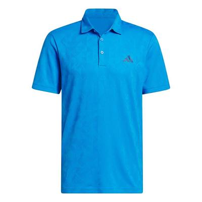 adidas Ultimate365 Textured Jacquard Golf Polo Shirt - Lucid Ray Blue