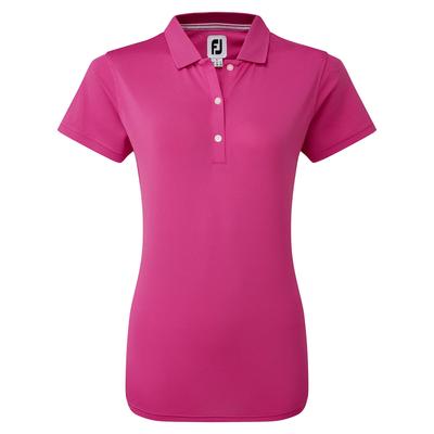FootJoy Ladies Stretch Pique Solid Golf Polo Shirt - Hot Pink