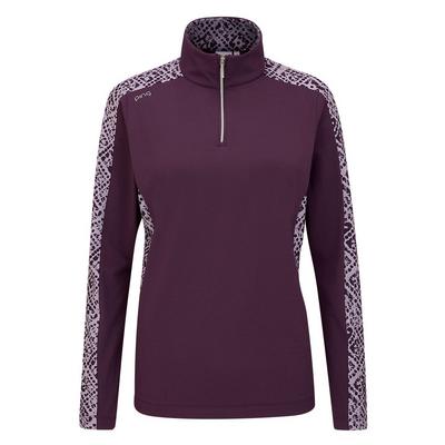 Ping Ladies Zenya Half Zip Golf Top - Purple Plum