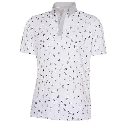 Galvin Green Miro VENTIL8 Plus Golf Polo Shirt - White/Black - thumbnail image 1