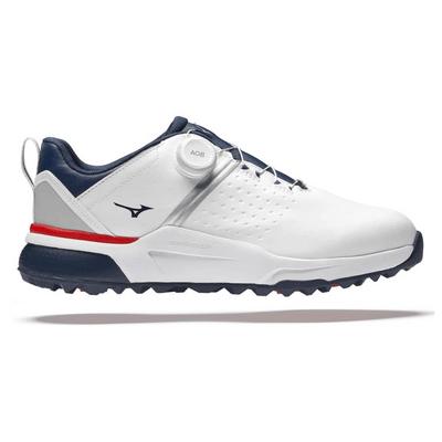 Mizuno Hazard Enerzy Boa Golf Shoes - White/Dress Blue