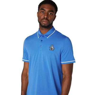 Original Penguin Heritage Piped Golf Polo - Nebulas Blue - thumbnail image 3