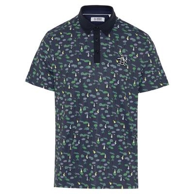 Original Penguin Pete N The Course Print Golf Polo - Black Iris