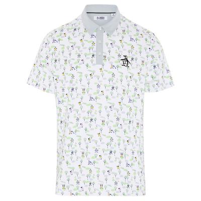 Original Penguin Pete N The Course Print Golf Polo - Bright White - thumbnail image 1