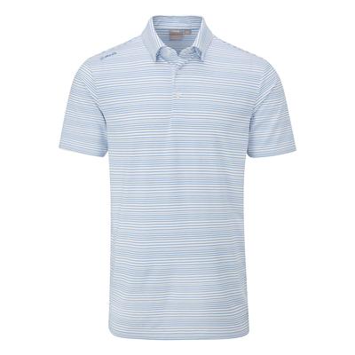 Ping Alexander Golf Polo Shirt - White/Infinity Blue