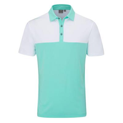 Ping Bodi Colourblock Golf Polo Shirt - Aruba Blue/White - thumbnail image 1