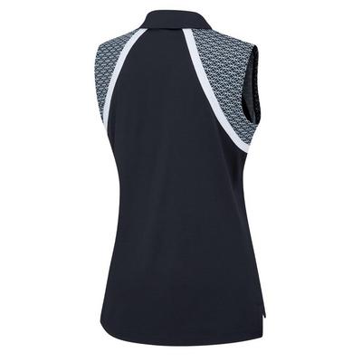 Ping Ladies Ansie Sleeveless Zip Neck Golf Polo - Navy/White - thumbnail image 2