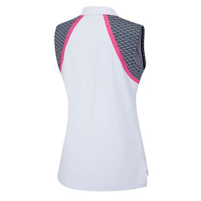 Ping Ladies Ansie Sleeveless Zip Neck Golf Polo - White Multi - thumbnail image 2