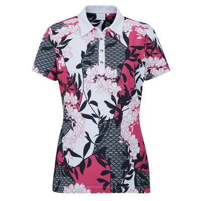 Ping Ladies Rumour Printed Golf Polo - Pink Blossom/White - thumbnail image 1