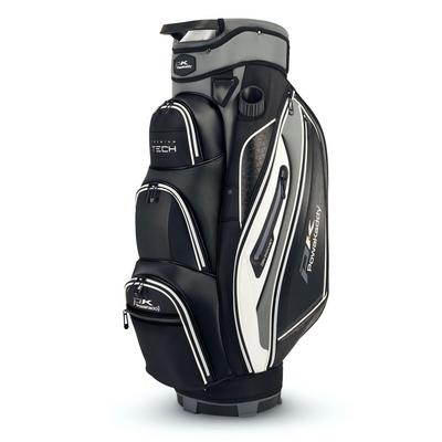 PowaKaddy Prem Tech Golf Cart Bag 2024 - Gun Metal/White - thumbnail image 1