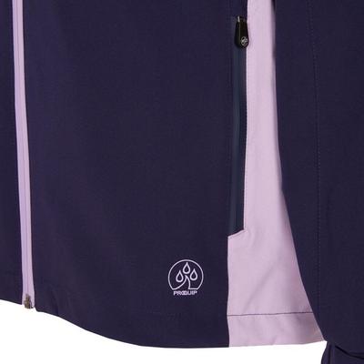 ProQuip Ladies Darcey Waterproof Golf Jacket - Navy/Lilac - thumbnail image 2