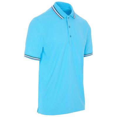 ProQuip Striped Collar Golf Polo Shirt - Azure Blue