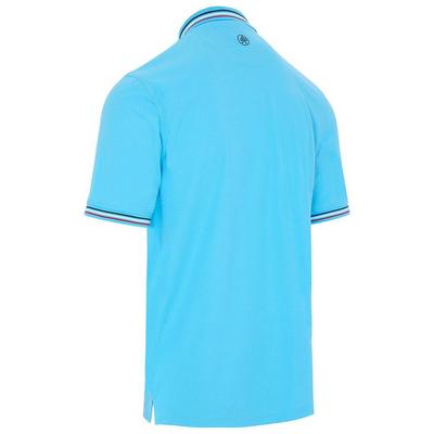 ProQuip Striped Collar Golf Polo Shirt - Azure Blue - thumbnail image 2